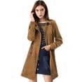 thumbnail image 1 of INSPIRE CHIC Women's Notched Lapel Double Breasted Trench Coat Jacket, 1 of 6