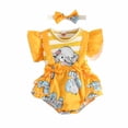 thumbnail image 1 of Birdeem 1-18M Infant Toddler Baby Girl Ruffled Print Top with Straps Shorts and Headband Set, 1 of 9