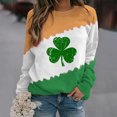 thumbnail image 2 of Penkiiy Chandails à Manches Longues de la Saint-Patrick pour Femmes, T-Shirt à Manches Longues à Col Rond Imprimé de la Saint-Patrick pour Femmes, Chandail Blouse Hauts 5TG Vert, 2 of 3