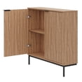thumbnail image 3 of Nexera Slim 2-Door Storage Accent Cabinet, Light Walnut, 3 of 8