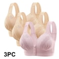 thumbnail image 2 of FAIWAD 3Pc Wireless Bras for Women Plus Size Full Coverage Front Closure Bralettes No Underwire Breathable Everyday Bra, 2 of 9