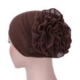thumbnail image 1 of Fgnfyis Women Flower Ruffle Cancer Chemo Hat Beanie Scarf Head Wrap Cap Baseball Caps Coffee, 1 of 1