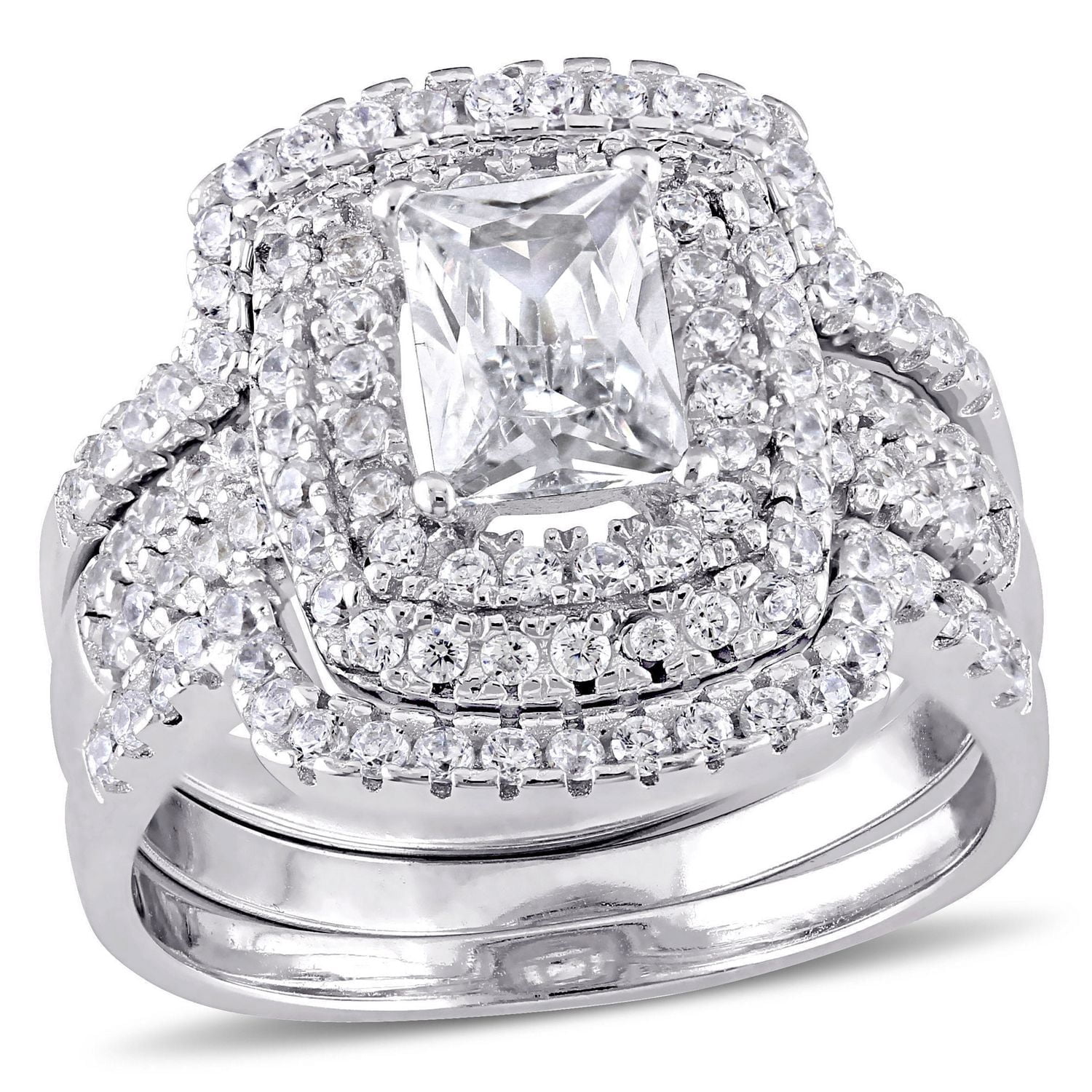 Miabella 4.12 ct Cubic zirconia Sterling Silver Bridal Set