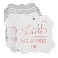 thumbnail image 3 of Inkdotpot Pack Of 50 Thanks From The New Wedding Paper Tags DIY Craft Bracket Shape Real Rose Gold Foil Hang Tags, 3 of 7