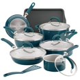 thumbnail image 1 of Rachael Ray Create Delicious 13 Piece Nonstick Aluminum Cookware Set, Teal Shimmer, 1 of 2