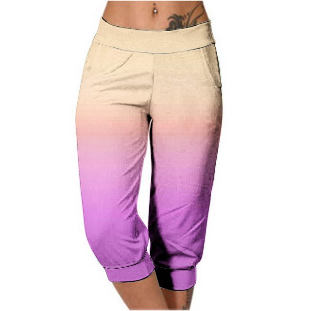 Yuyuzo Womens Capri Pants High Waisted Drawstring Sweatpants Running Gym Cropped Trousers with Pockets
