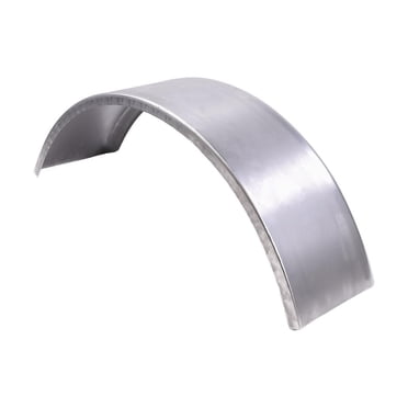 Husky Towing Trailer Fender F0007 Single Wheel Round; Fits 13 and 14 Inch Wheels; 1 Inch Front Radius and 90 Degree Angle Back; Unlighted; Oil Coated; Raw; 16 Gauge Cold Rolled Steel; 5.9 Pound Weight