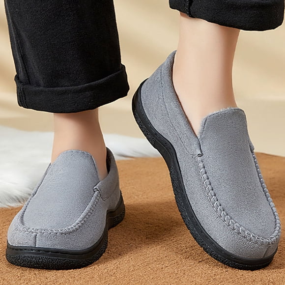 Bottes de Neige Grises pour Hommes Doublées en Molleton Semelle Épaisse et Souple Talon Bas pour l'Automne et l'Hiver Usage Extérieur avec Doublure Chaude et Semelle Extérieure à Traction pour Divers Usages Taille 40