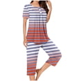 thumbnail image 1 of Jamicy Pyjama Confortable pour Femmes Ensemble Mode Décontracté Ample Imprimé Imprimé Col Rond Boutonné Manches Courtes Haut avec Pantalon Court Ensemble de Pyjama pour Femmes, 1 of 5