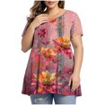 thumbnail image 2 of Ovzne Robes d'Été pour Femmes 2025 Robe pour Femme Robe Ample à Manches Courtes à la Mode Style Rétro Imprimée à Col Rond Robe Grande Taille Robe à Col Rond pour Femmes Robe pour Femmes Courte Sl, 2 of 6