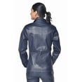 thumbnail image 2 of Chemise en Cuir Pur pour Femmes, Bleu Marine, 2 of 5