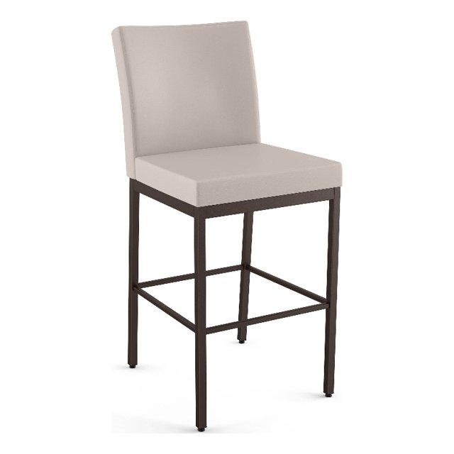 Amisco Perry Plus 26" Faux Leather Counter Stool in Cream/Dark Brown