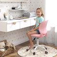 thumbnail image 4 of Costway Kids Desk Chair Ergonomic Swivel Children Mesh Study Height Adjustable Pink Pink, 4 of 9