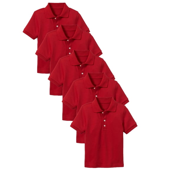 Lot de 5 Polos T-Shirts Sans Étiquette d'Uniforme Scolaire pour Petits Garçons et Grands Garçons
