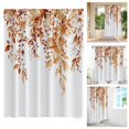 thumbnail image 2 of Leaf Pattern Shower Curtain 100X70Cm, Orange Botanical Leaves Kitchen Window Curtains Over Farmhouse Flower Fall Small Window Cafe Short Curtains for Bathroom Tier Drapes, 1 Shower Curtain, 2 of 8