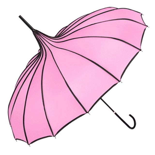 Parasol à Long Manche, Parasol Rétro en Pagode, Parapluie de Protection UV avec Poignée à Crochet pour Décoration de Accessoire Photo