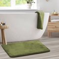 thumbnail image 2 of 1 Large Clara Clark Bath Mat Bathroom Rug - Absorbent Memory Foam Bath Rugs - Non-Slip, Thick, Cozy Velvet Feel Microfiber Bathrug, Plush Shower, Toilet- Floor Bathmats Carpet - Sage - 20"x32", 2 of 6