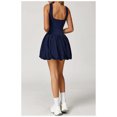 thumbnail image 3 of PISONIC Robe de Tennis et de Golf pour Femmes avec Soutien-Gorge Intégré, Short, Dos Nu, Encolure Carrée, Mini Jupe Bouffante, Robes Athlétiques avec Poches, 3 of 7