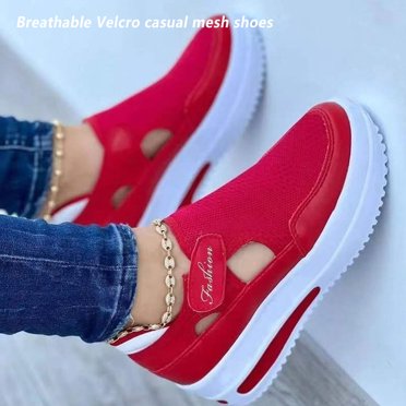 Espadrilles à Plateforme en Maille pour Femmes Décontractées Respirantes Confortables Chaussures à Plateforme Marche Course Sports Tennis Magasinage Jogging