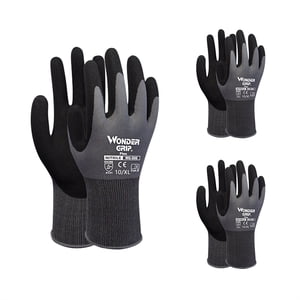 FlyFlise 3-Pairs Gants de travail imprégnés de nitrile Gants pour le jardinage