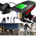 thumbnail image 1 of LED Bike Light Set, Super Bright Waterproof Front Headlight and Rear Bicycle Light Odometer Speedometer Thermometer USB Rechargeable Bike Light Multifunctional Calorie Calculator for Road Mountain, 1 of 8