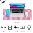 thumbnail image 4 of Beautiful Pastel Checkered Mouse Pad - Cute Boho Aesthetic for Your Home Office, Anti-Slip Rubber Base, Perfect for Computers & Laptops, Extra Large 31.5x11.8in, 4 of 7