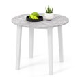 thumbnail image 1 of Gymax 35''  Kitchen Table Round Dining Table w/ Marble-textured Veneer Tabletop White, 1 of 10