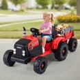 thumbnail image 2 of Costway 24V Ride On Tractor for Kids Remote Control Music USB Port Soft Start Headlights Red, 2 of 10