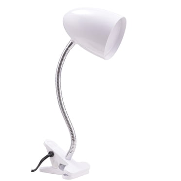 Mainstays Modern LED Clip Lamp, White Plastic