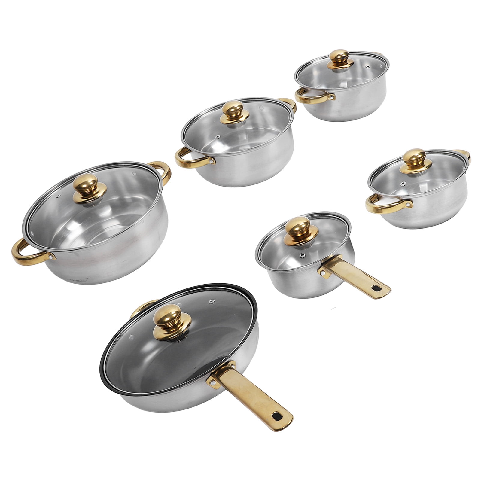 Cookware Set Stainless Steel, Full Set of Pots and Pans, Elegant and Stylish, Energy Efficient, Stovetop Applicable