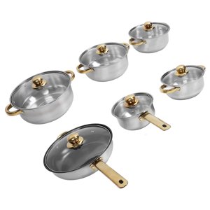 Ensemble de cuisine en acier inoxydable, ensemble complet de pots et de casseroles, élégant et élégant, écoénergétique, Poêle applicable