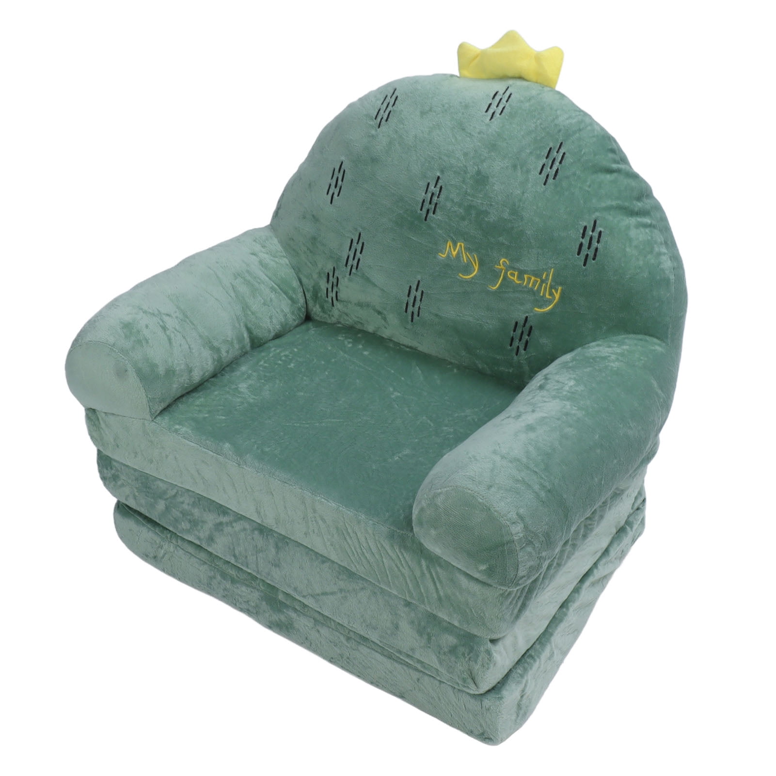 Plush Foldable Kids Sofa, Backrest Armchair 2 in 1 Foldable Children Sofa Cute Cartoon Lazy Sofa Children Flip Open Sofa Bed for Living Room Bedroom Without Liner Filler