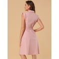 thumbnail image 4 of INSPIRE CHIC Robe-Chemise en Coton pour Femme à Manches Volantées Robe-Chemise de Travail avec Ceinture, 4 of 5