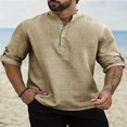 thumbnail image 2 of Men‘s Casual Linen Button Down Shirt Short Sleeve Beach Shirt, 2 of 4