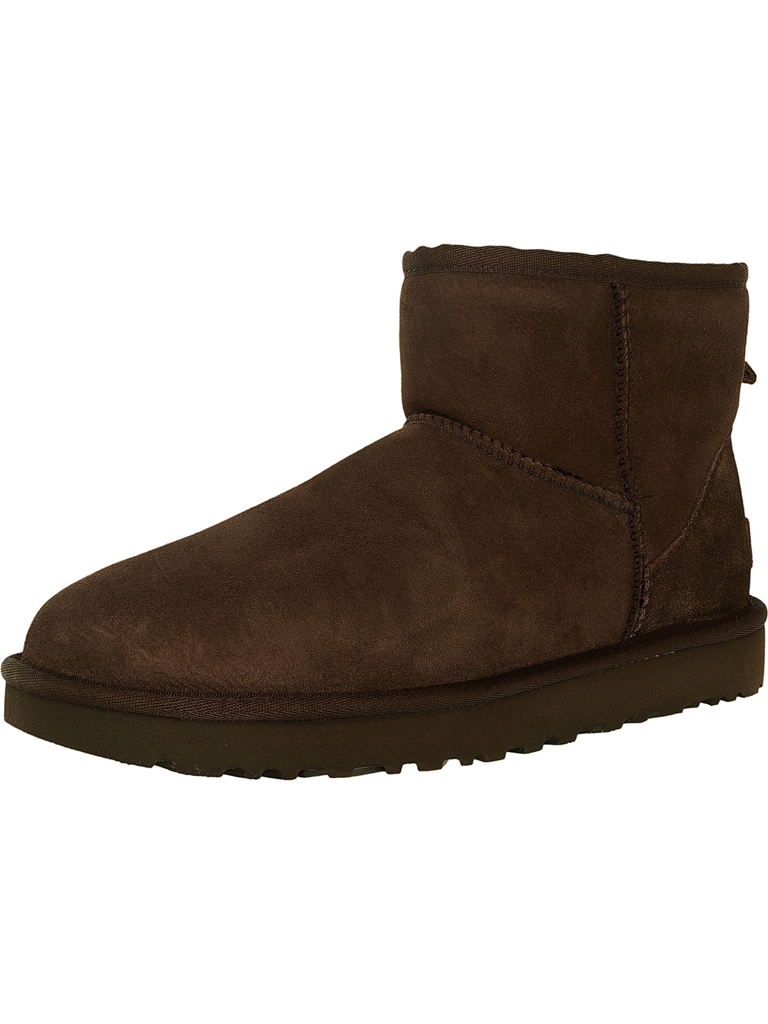 Ugg Women's Classic Mini II Leather Chocolate Ankle-High Suede Boot - 9M