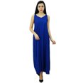 thumbnail image 1 of Bimba Robe Maxi Unie à Bretelles Spaghetti pour Femme pour l'Été, Tenue de Plage, Robe d'Été, 1 of 9