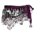 thumbnail image 2 of Belly Dance Waist Chain Purple Waist Chain Sequins Silver, 2 of 9