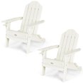 thumbnail image 1 of Patiojoy 2 Pcs Chaise Adirondack Pliante Chaise Adirondack d'Extérieur Chaise Longue Résistante aux Intempéries Chaise de Foyer pour Cour Arrière Véranda au Bord de la Piscine Blanc, 1 of 8