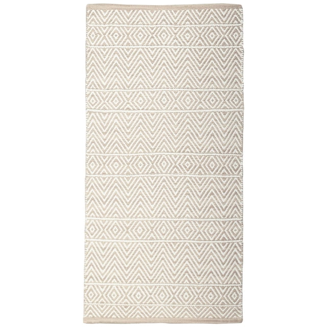 Fabstyles Herringbone Cotton Flat Weave Area Rug for Living Room, Hallway, Patio