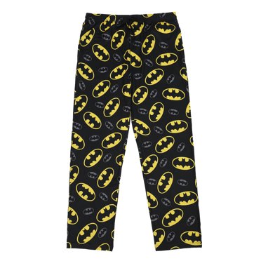 Men's Adult Batman Black Sleep Pants - Gotham Knight Comfort for Superhero Fans- Large