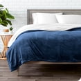 thumbnail image 2 of Bare Home Plush Sherpa Bed Blanket - Fluffy & Soft - Reversible - Lightweight - King, Dark Blue, 2 of 7