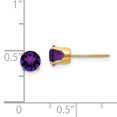 thumbnail image 2 of Boucles d'Oreilles Améthyste en Or Jaune 14K 5mm - Février, 2 of 2