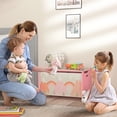 thumbnail image 2 of Qaba Coffre à Jouets avec Couvercle, Organisateur de Rangement pour Jouets pour Chambre, Rose, 2 of 9