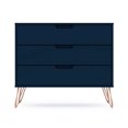 thumbnail image 1 of Manhattan Comfort Rockefeller Modern Table de Nuit à 3 Tiroirs, Tatiana Bleu Minuit, 1 of 8