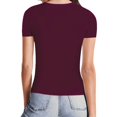 thumbnail image 4 of TSADFHJI Hauts pour Femme Été T-Shirts à Manches Courtes pour Femmes à Manches Longues à Encolure Carrée T-Shirts Hauts Tees TTG Rouge, 4 of 7