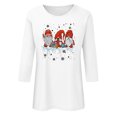 thumbnail image 4 of Meichang Hauts de Noël pour Femmes Manches 3/4 Col Rond Gnomes Graphiques T-Shirts Blouse Décontractée de Vacances en Solde Cadeaux de Noël, 4 of 4