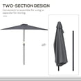 thumbnail image 4 of Outsunny 9.8ft Half Umbrella Patio Parasol Sun Shade, Crank Handle, Grey, 4 of 10