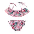 thumbnail image 1 of Toddler Girls Swimsuit Bathing Suit Summer Beach Breathable Tankini Sun Protection for 3-8Y, 1 of 6