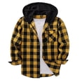 thumbnail image 1 of aohooy Big and Tall Mens Flannel Jacket - Trendy Casual Button Down Plaid Long Sleeve Fall Jackets Shacket with Pockets Yellow,L, 1 of 6