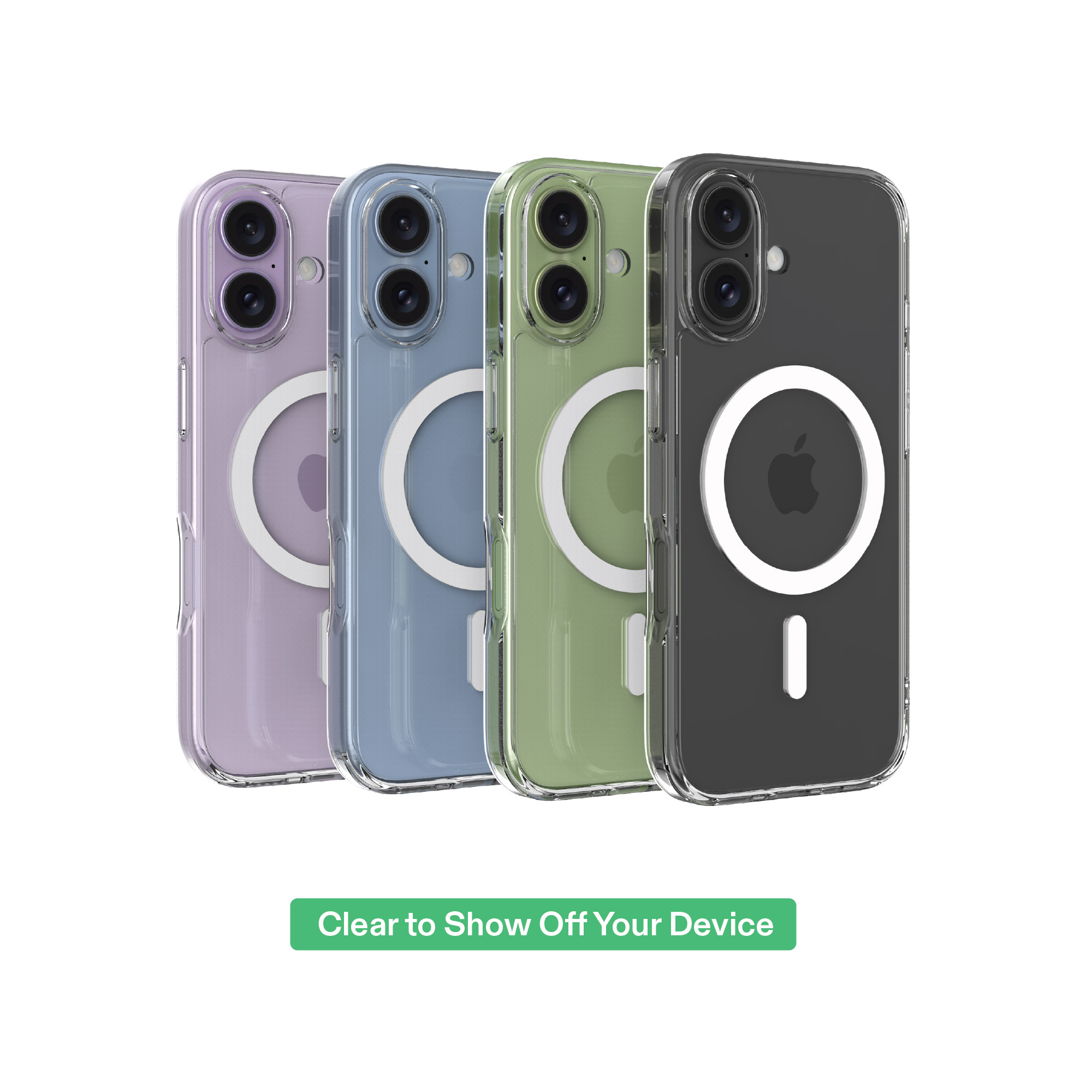 onn MagSafe Compatible Phone Case (Clear) and Glass Screen Protector with Easy Application Tray for iPhone 17